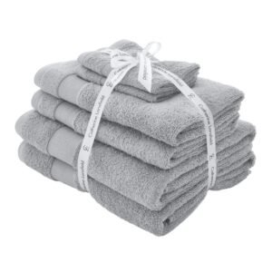 Catherine Lansfield Anti Bacterial Six Towel Bale Towels Silver