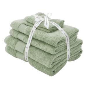 Catherine Lansfield Anti Bacterial Six Towel Bale Towels Sage