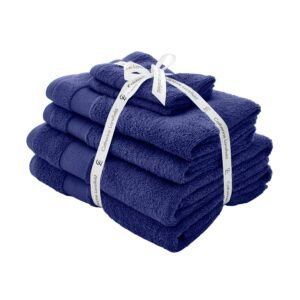 Catherine Lansfield Anti Bacterial Six Towel Bale Towels Navy