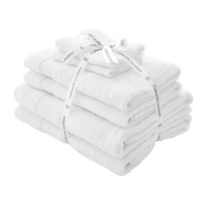 Catherine Lansfield Anti Bacterial Six Towel Bale Towels White