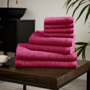 Catherine Lansfield Quick Dry Bale of Eight Towels Hot Pink