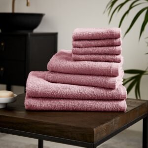Catherine Lansfield Quick Dry Bale of Eight Towels Pink