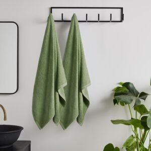Catherine Lansfield Quick Dry Two Bath Sheet Towels Sage
