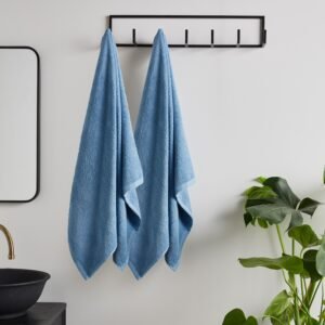 Catherine Lansfield Quick Dry Two Bath Sheet Towels Blue