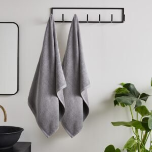 Catherine Lansfield Quick Dry Two Bath Sheet Towels Grey