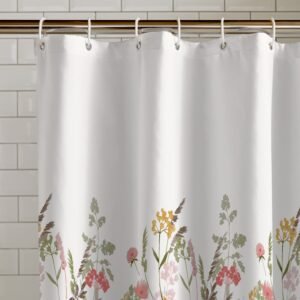 Catherine Lansfield Countryside Floral Shower Curtain Pink
