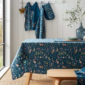 Catherine Lansfield Enchanted Twilight 137cm x 229cm Table Cloth Navy