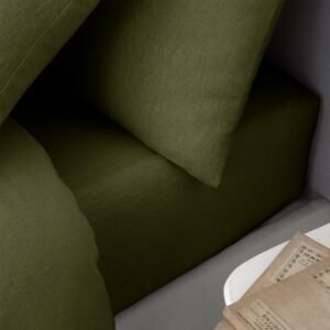 Catherine Lansfield Brushed Cotton Soft and Cosy Bed Linen Fitted Sheet Green
