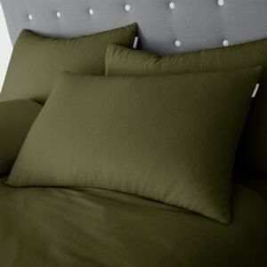 Catherine Lansfield Brushed Cotton Soft and Cosy Pillowcase Green