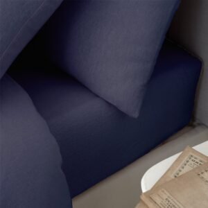 Catherine Lansfield Brushed Cotton Soft and Cosy Bed Linen Fitted Sheet Navy