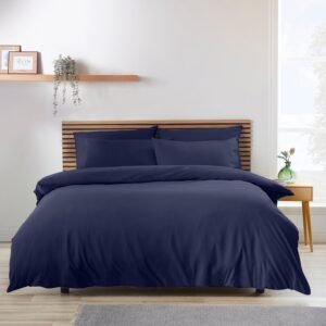 Catherine Lansfield So Soft Easy Iron Duvet Cover Bedding Set Navy Blue