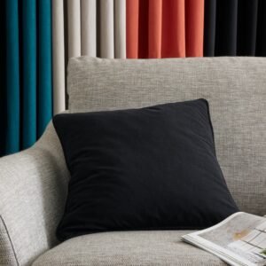 Catherine Lansfield Wilson Velvet Filled Cushion 45cm x 45cm Black