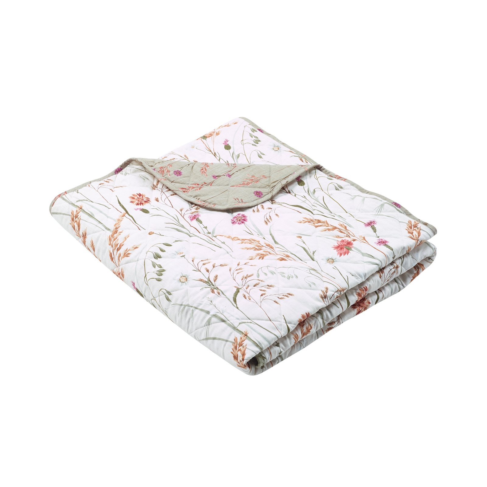 Catherine Lansfield Brushed Grasmere Floral 200cmx220cm Bedspread Green - Image 5