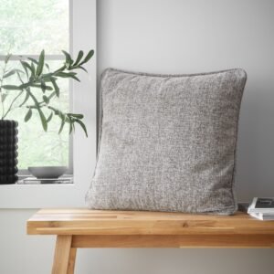 Catherine Lansfield Wilson Plain Chenille Filled Cushion 45cm x 45cm Grey