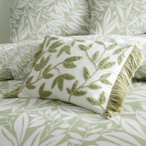 Catherine Lansfield Tufted Sorrel Leaf 30cm x 40cm Filled Cushion Green