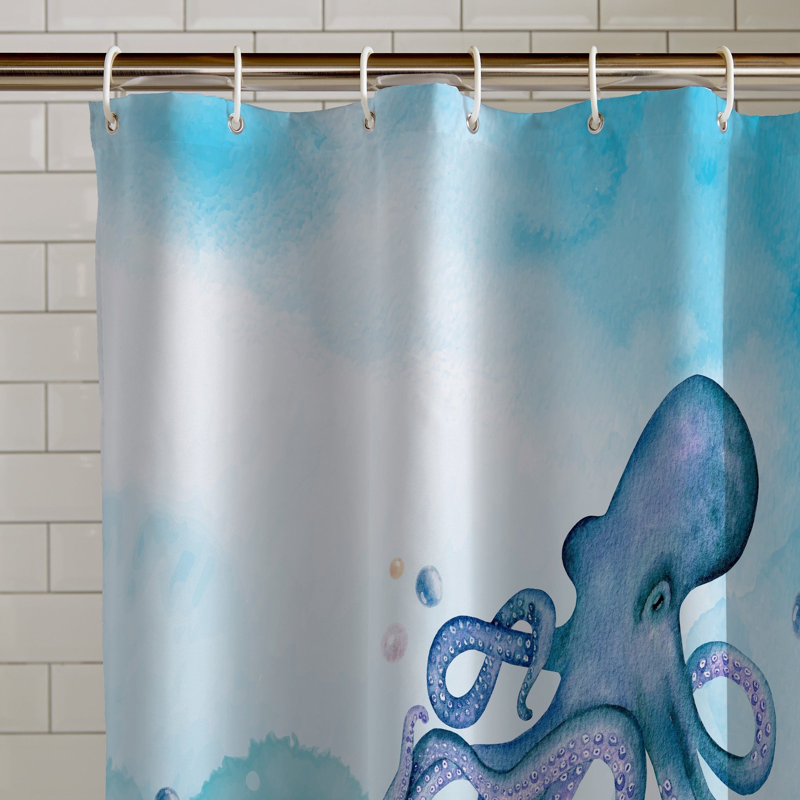 Catherine Lansfield Octopus Shower Curtain Blue - Image 2