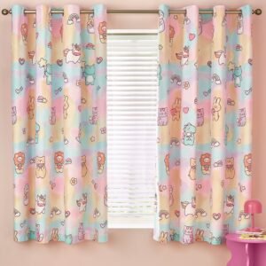 Catherine Lansfield Forever Together Reversible Ready Made Eyelet Curtains 66'' x 72'' Pastel