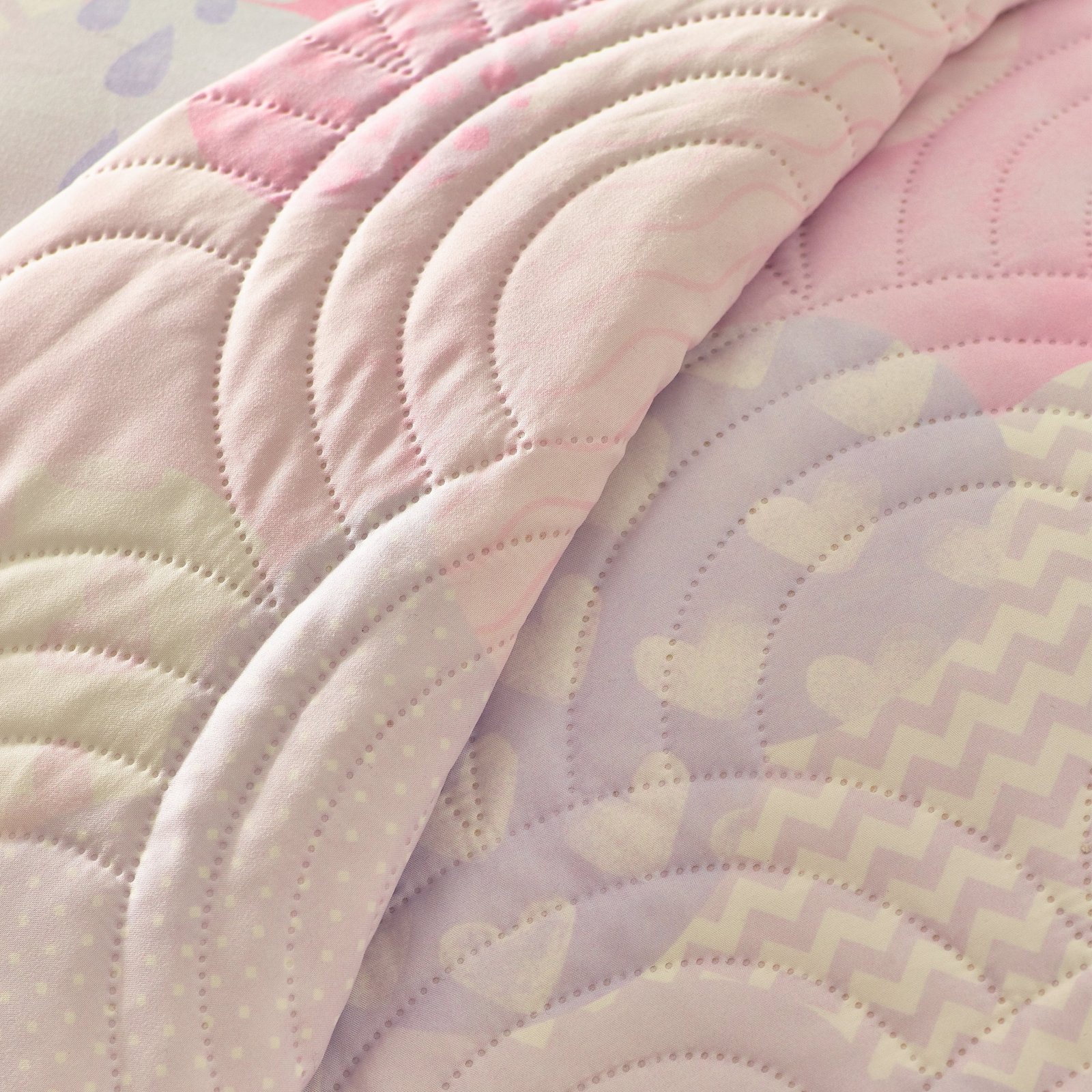 Catherine Lansfield Soft As A Cloud Quilted 150cm x 200cm Bedspread Set Pink - Image 2