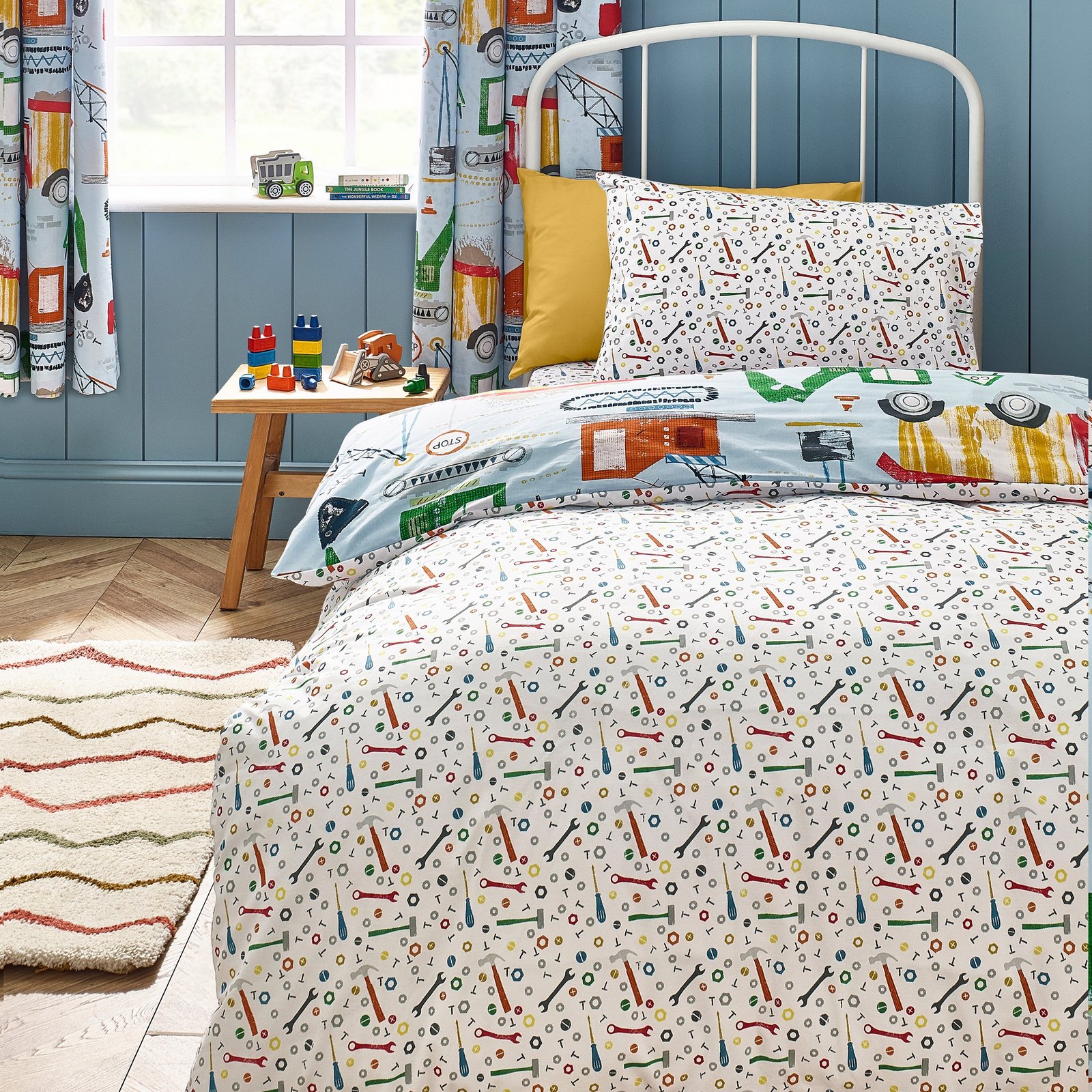 Catherine Lansfield Digger Dreams Childrens Bedding Blue - Image 2