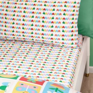 Catherine Lansfield Curious Caterpillar Easy Care Bed Linen Fitted Sheet Bright
