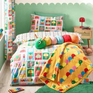 Catherine Lansfield Curious Caterpillar Reversible Duvet Cover Bedding Set Bright