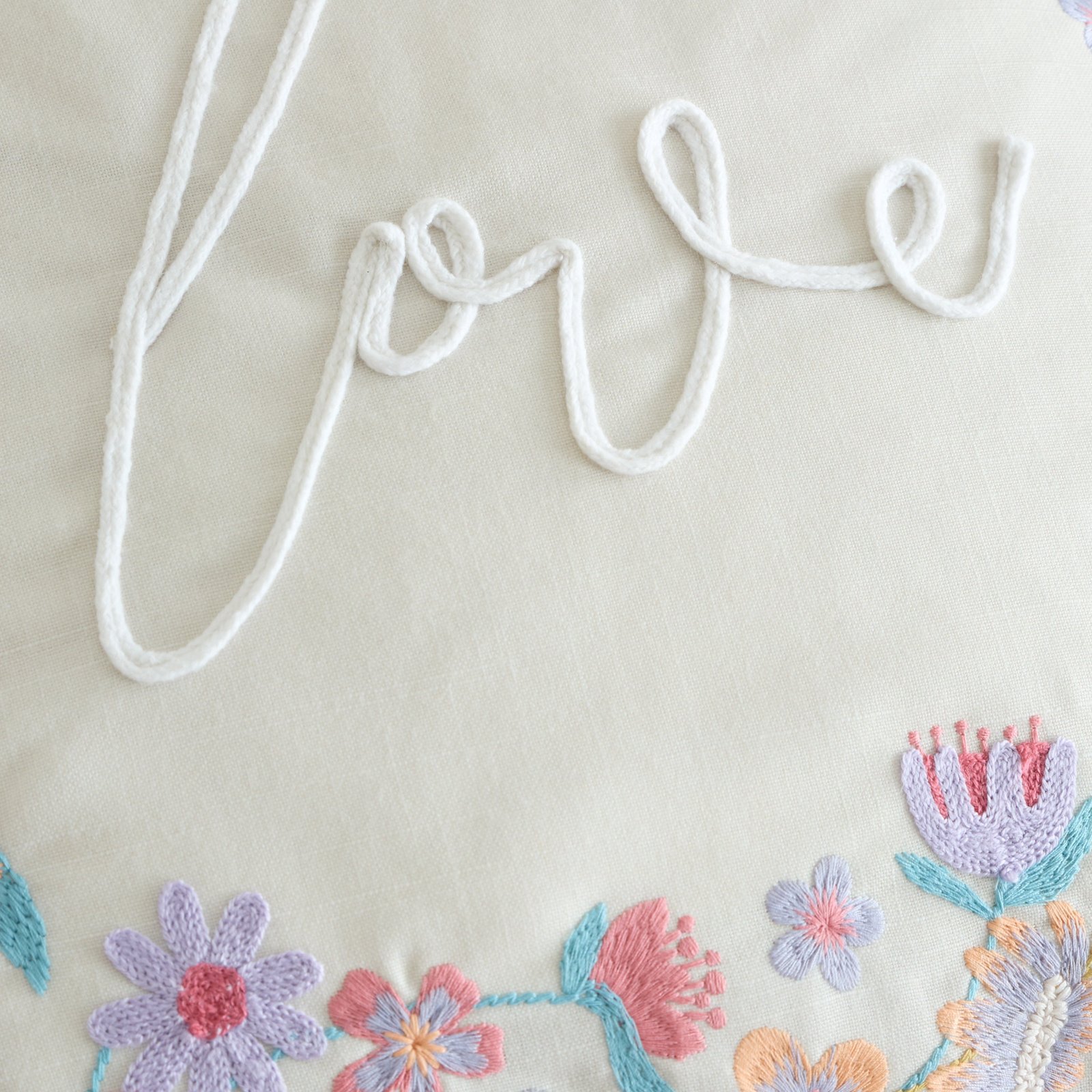 Catherine Lansfield Love Filled Cushion 45cm x 45cm Natural - Image 2