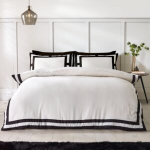Catherine Lansfield So Soft Mono Panel Duvet Cover Bedding Set Cream
