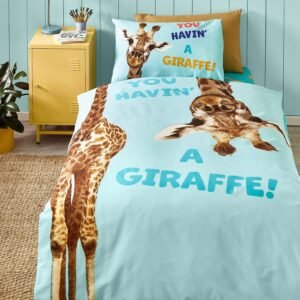 Catherine Lansfield Havin A Giraffe Childrens Bedding Aqua
