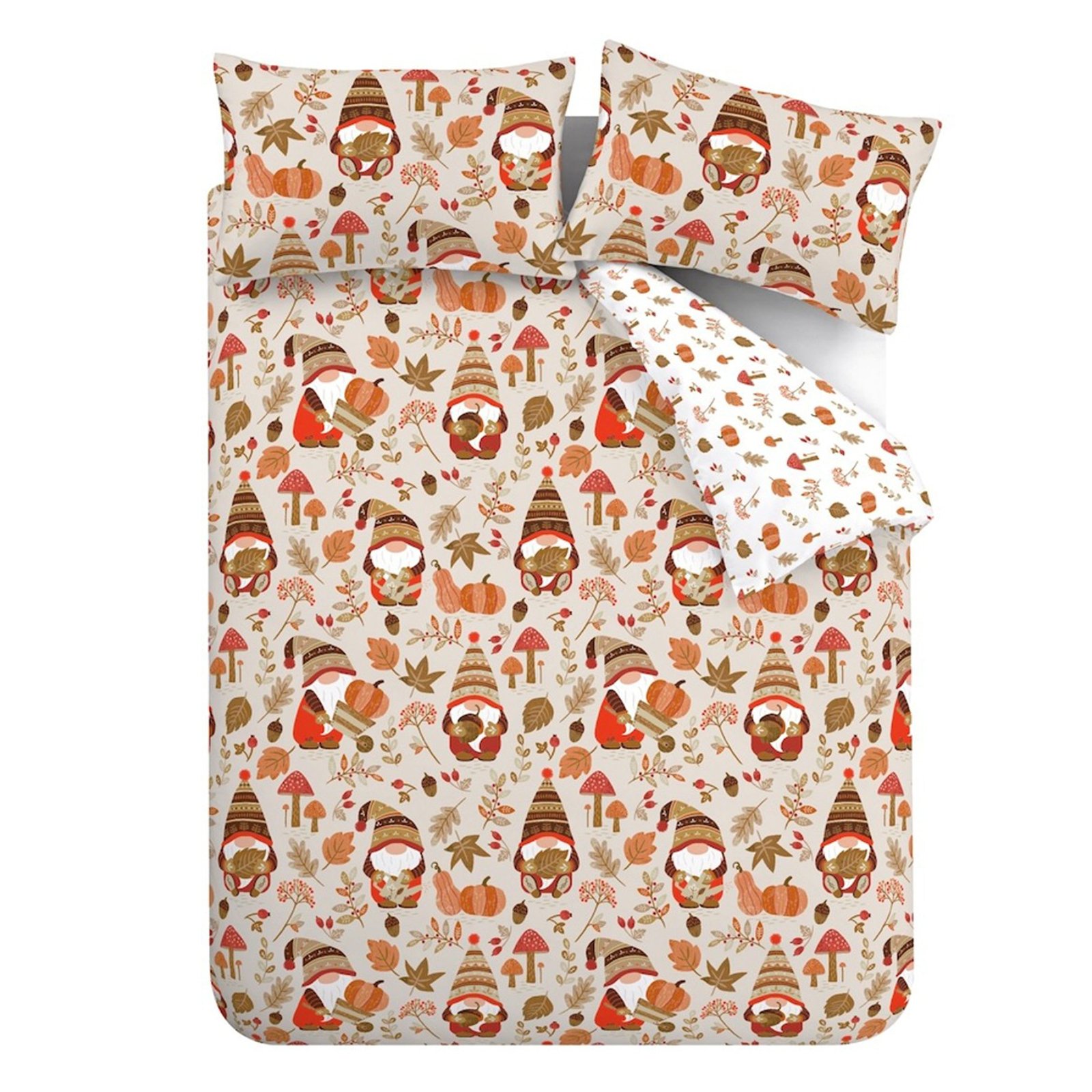 Catherine Lansfield Woodland Gonks Duvet Cover Bedding Set Natural - Image 5