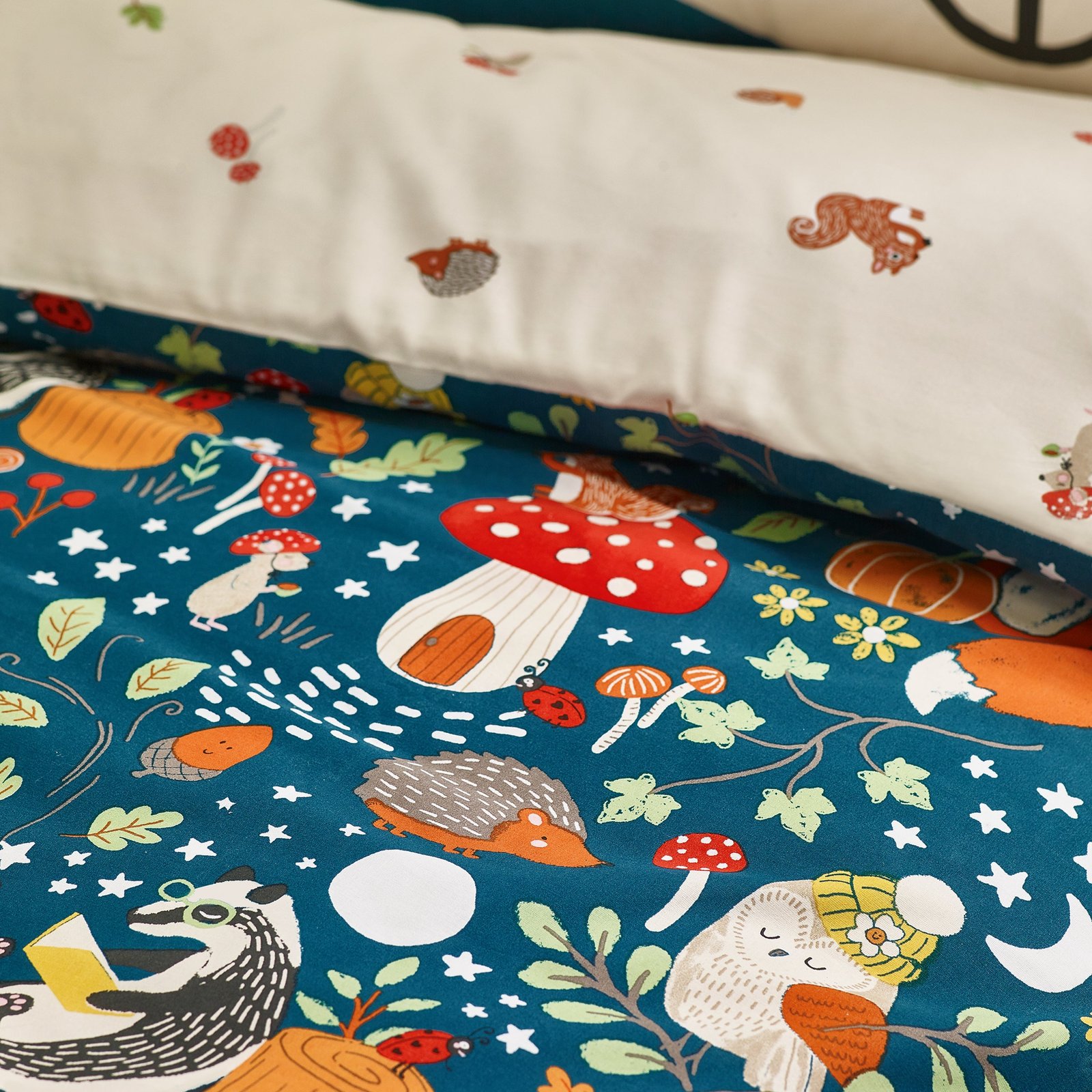 Catherine Lansfield Fox And Woodland Friends Duvet Cover Bedding Set Green - Image 3