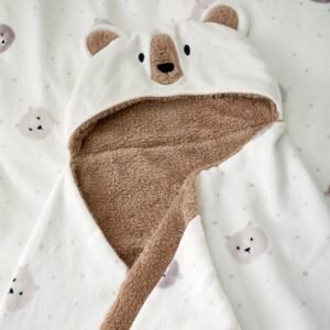 Catherine Lansfield Cosy Bear Beach Towel Natural