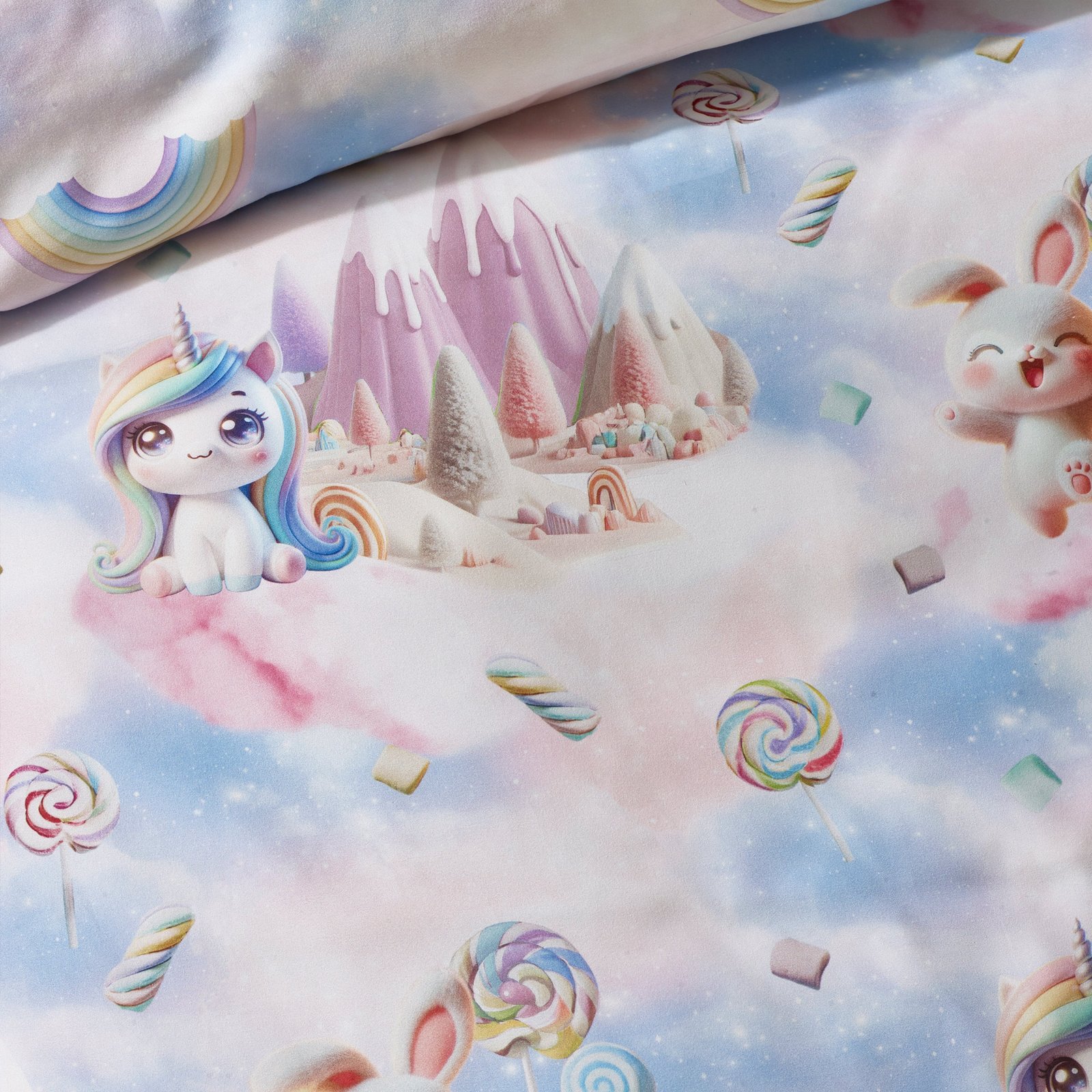 Catherine Lansfield Candy Unicorn Duvet Cover Bedding Set Pink - Image 4