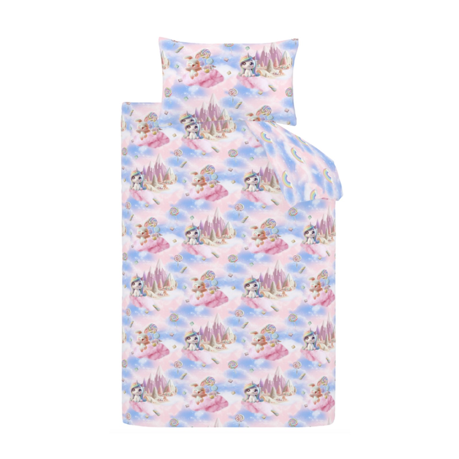 Catherine Lansfield Candy Unicorn Duvet Cover Bedding Set Pink - Image 5