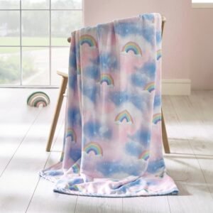 Catherine Lansfield Candy Unicorn 130cm x 170cm Throw Pink