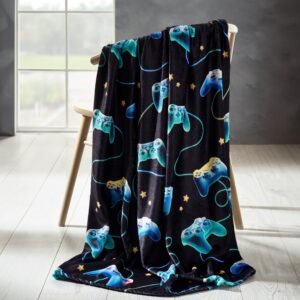 Catherine Lansfield Gamer 130cm x 170cm Throw Black