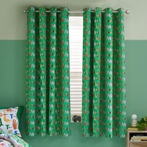 Catherine Lansfield Animal Magic Ready Made Eyelet Curtains 66 x 72 Natural