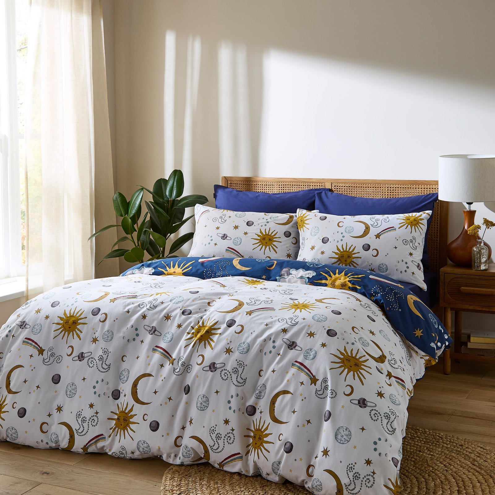 Their Nibs Disco Space Duvet Cover Bedding Set Navy - Image 2