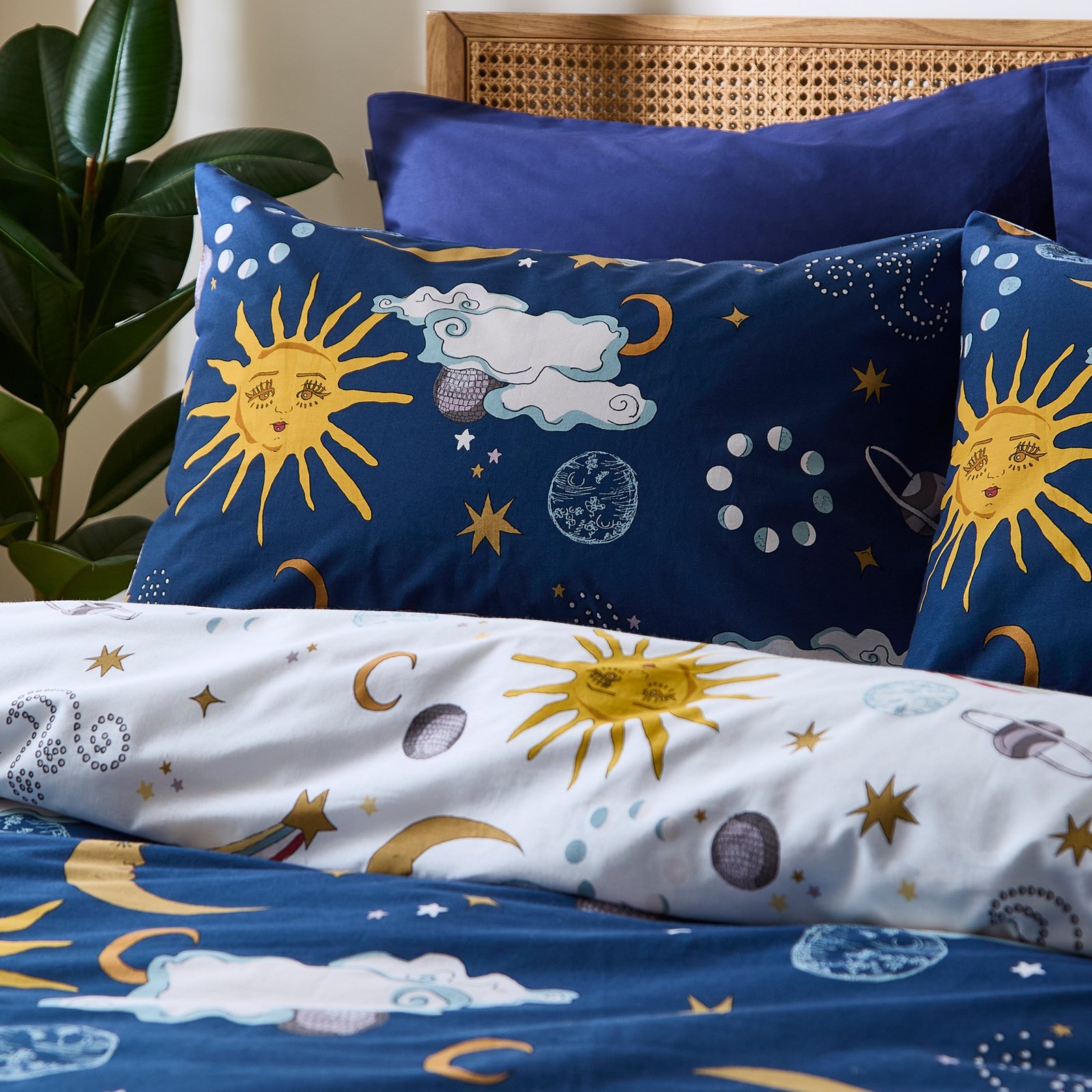 Their Nibs Disco Space Duvet Cover Bedding Set Navy - Image 3