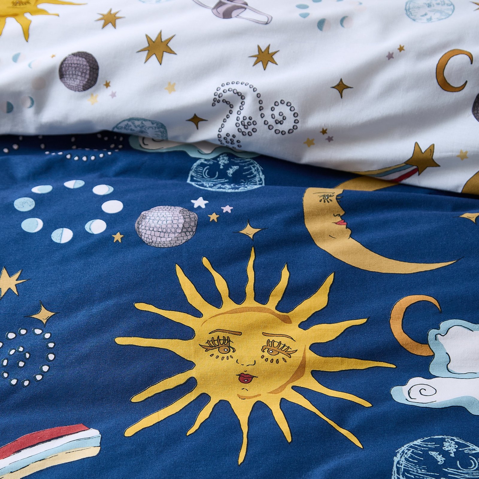 Their Nibs Disco Space Duvet Cover Bedding Set Navy - Image 4