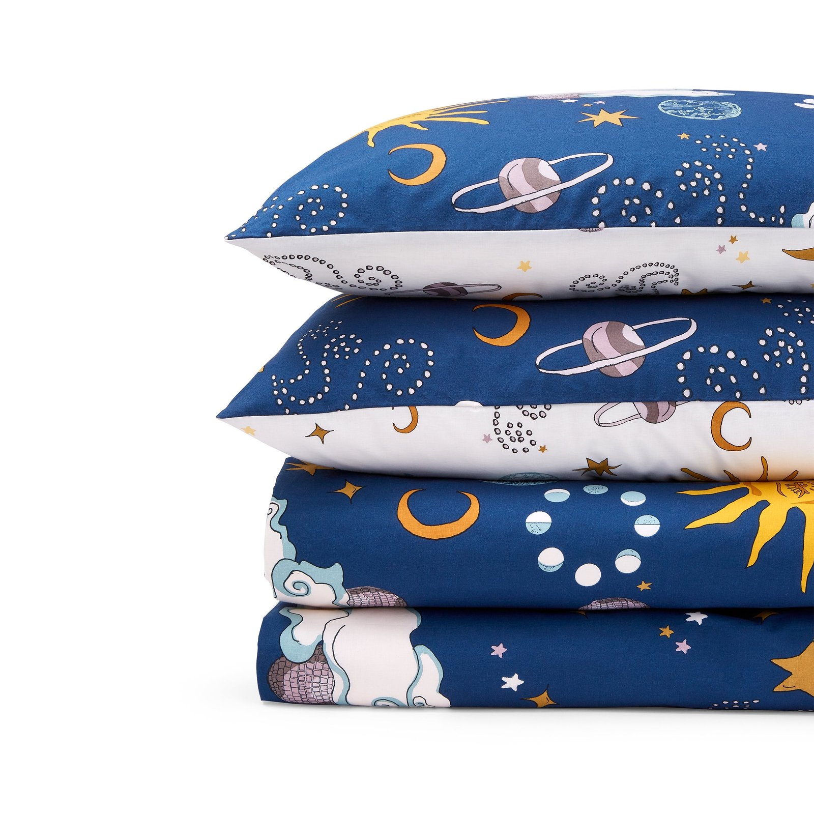 Their Nibs Disco Space Duvet Cover Bedding Set Navy - Image 6