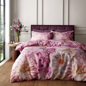 RHS Rosemoor Floral Duvet Cover Bedding Set Pink