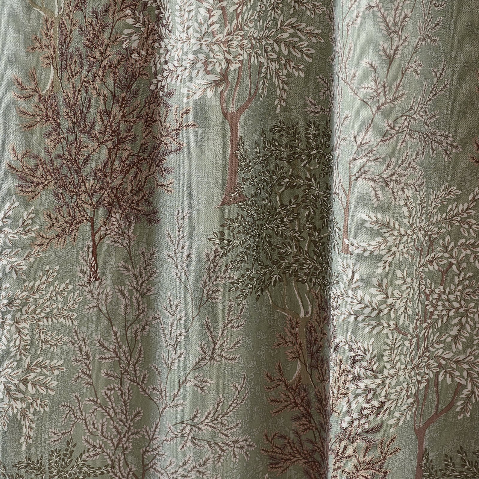 Catherine Lansfield Woodland Trees Ready Made Pencil Pleat Curtains Green - Image 3