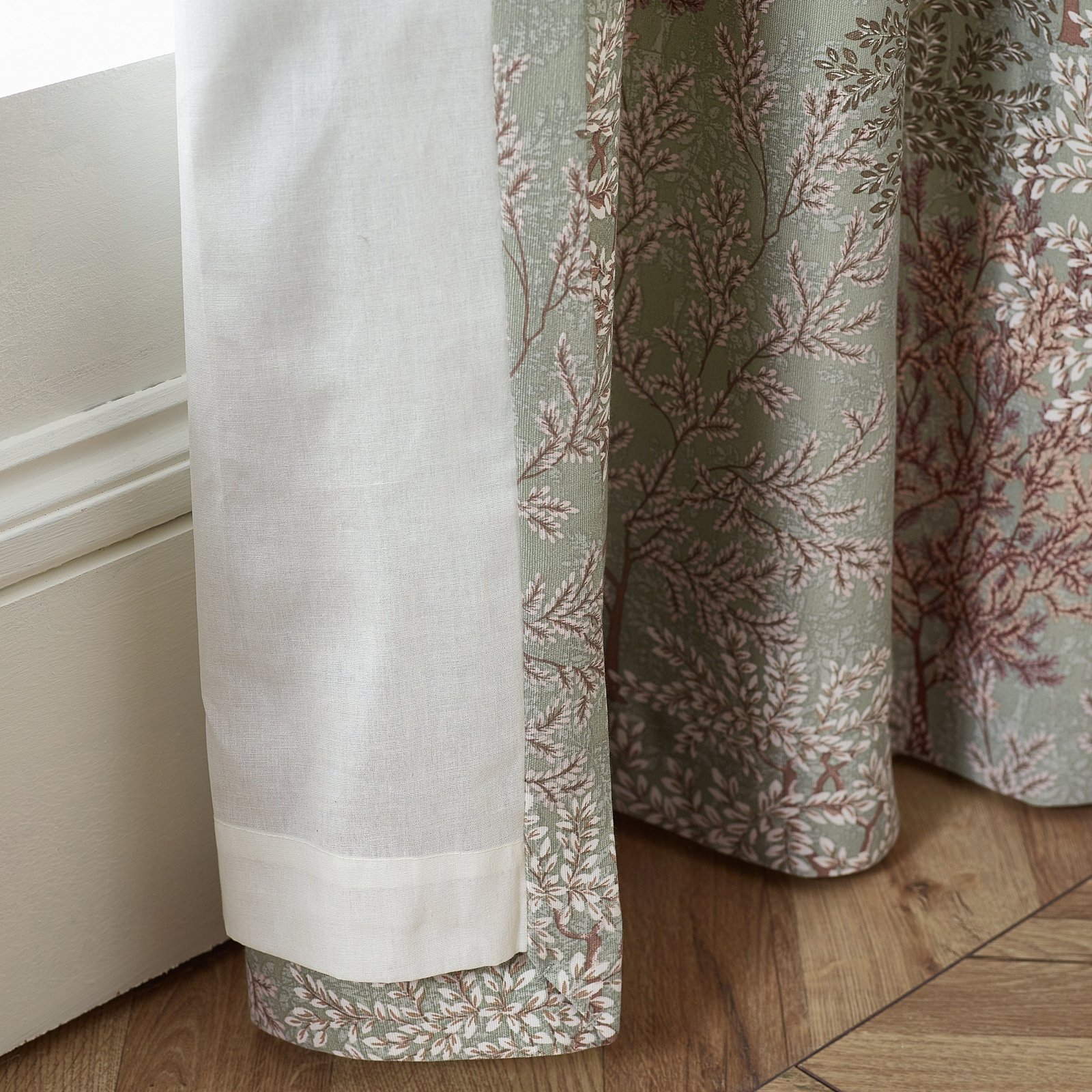 Catherine Lansfield Woodland Trees Ready Made Pencil Pleat Curtains Green - Image 4