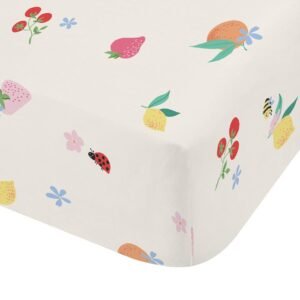 Catherine Lansfield Fruity Friends Bed Linen Fitted Sheet Bright