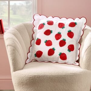 Catherine Lansfield Strawberry Filled Cushion 45cm x 45cm Red