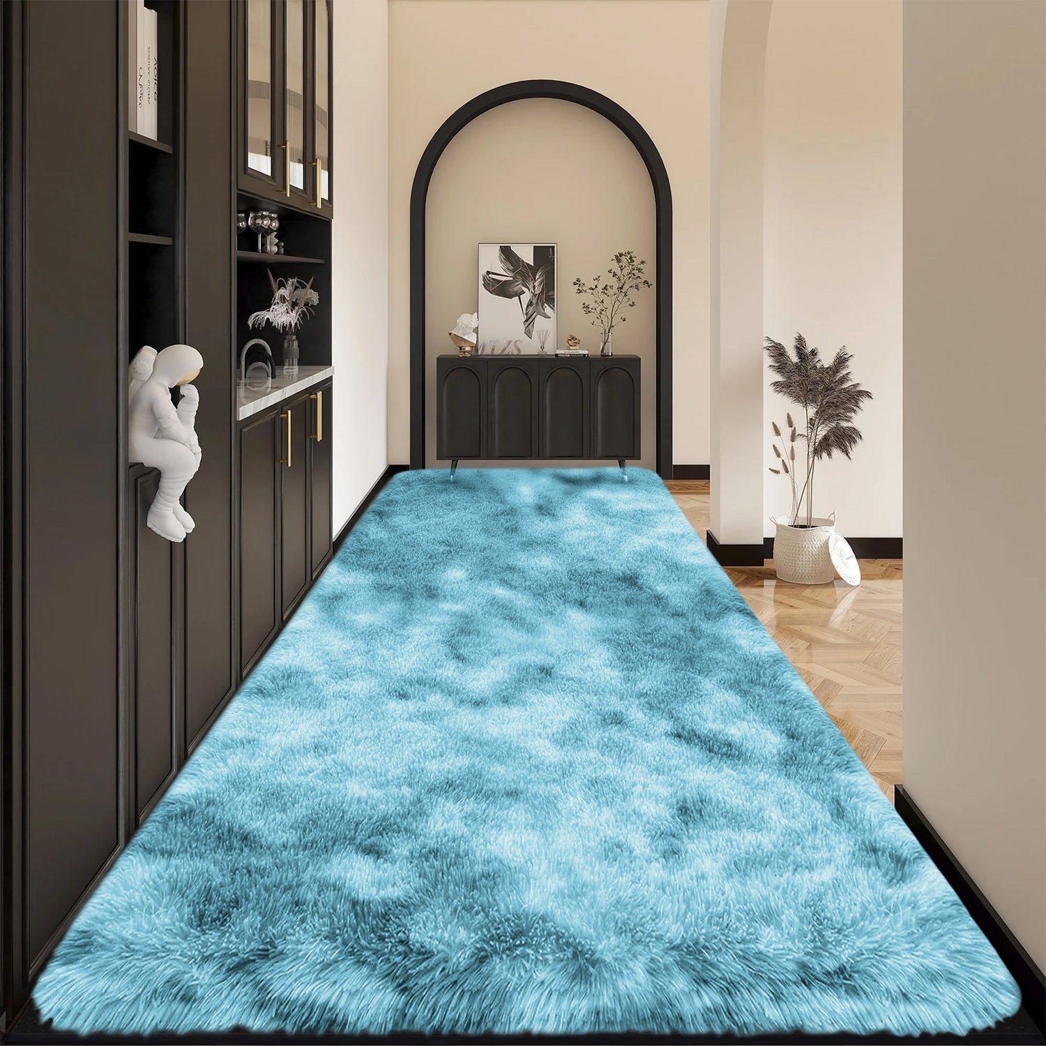 Teal rug for living room Tie Dye Style - Image 5