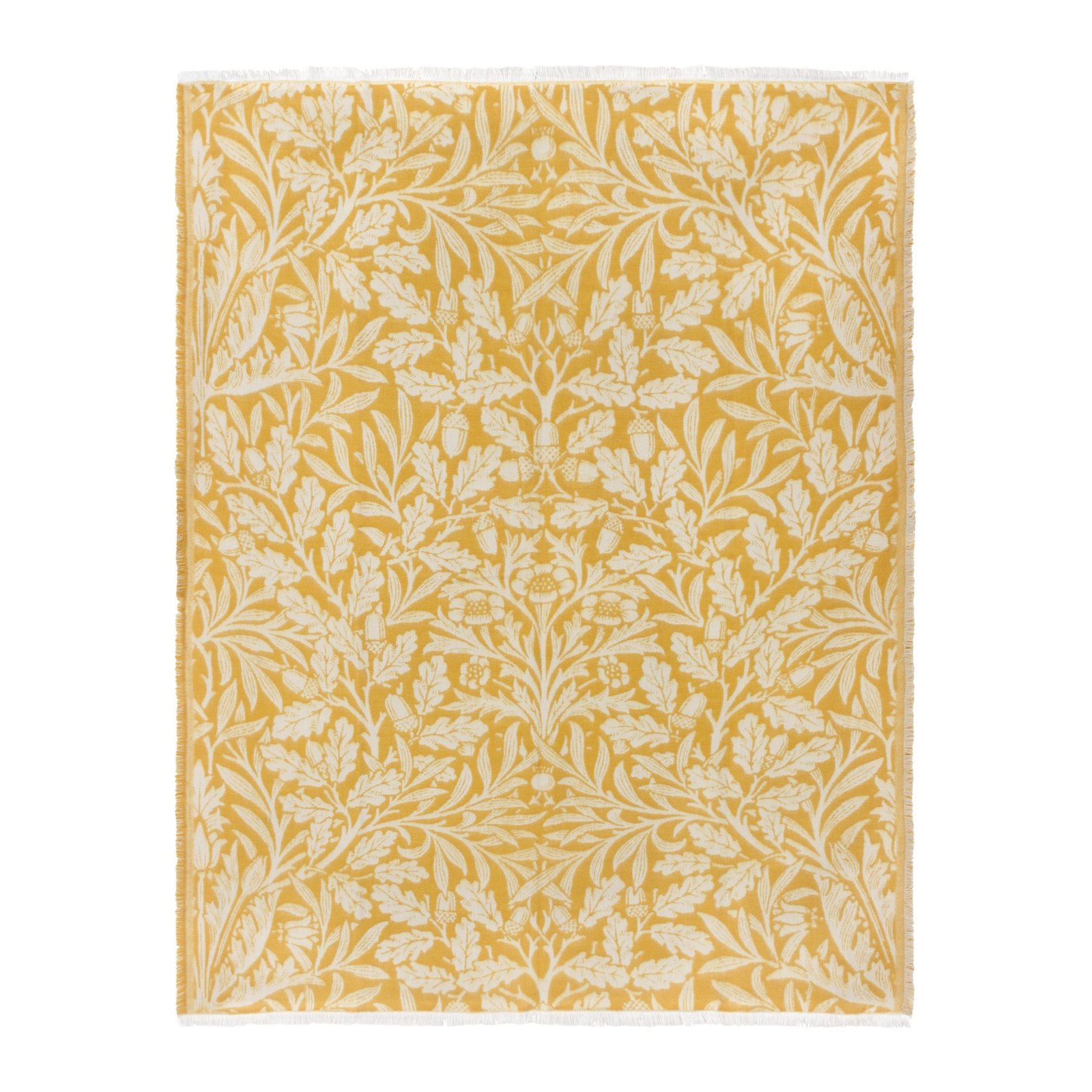 Morris & Co. Acorn Tonal Jacquard 130cm x 170cm Throw Gold - Image 3