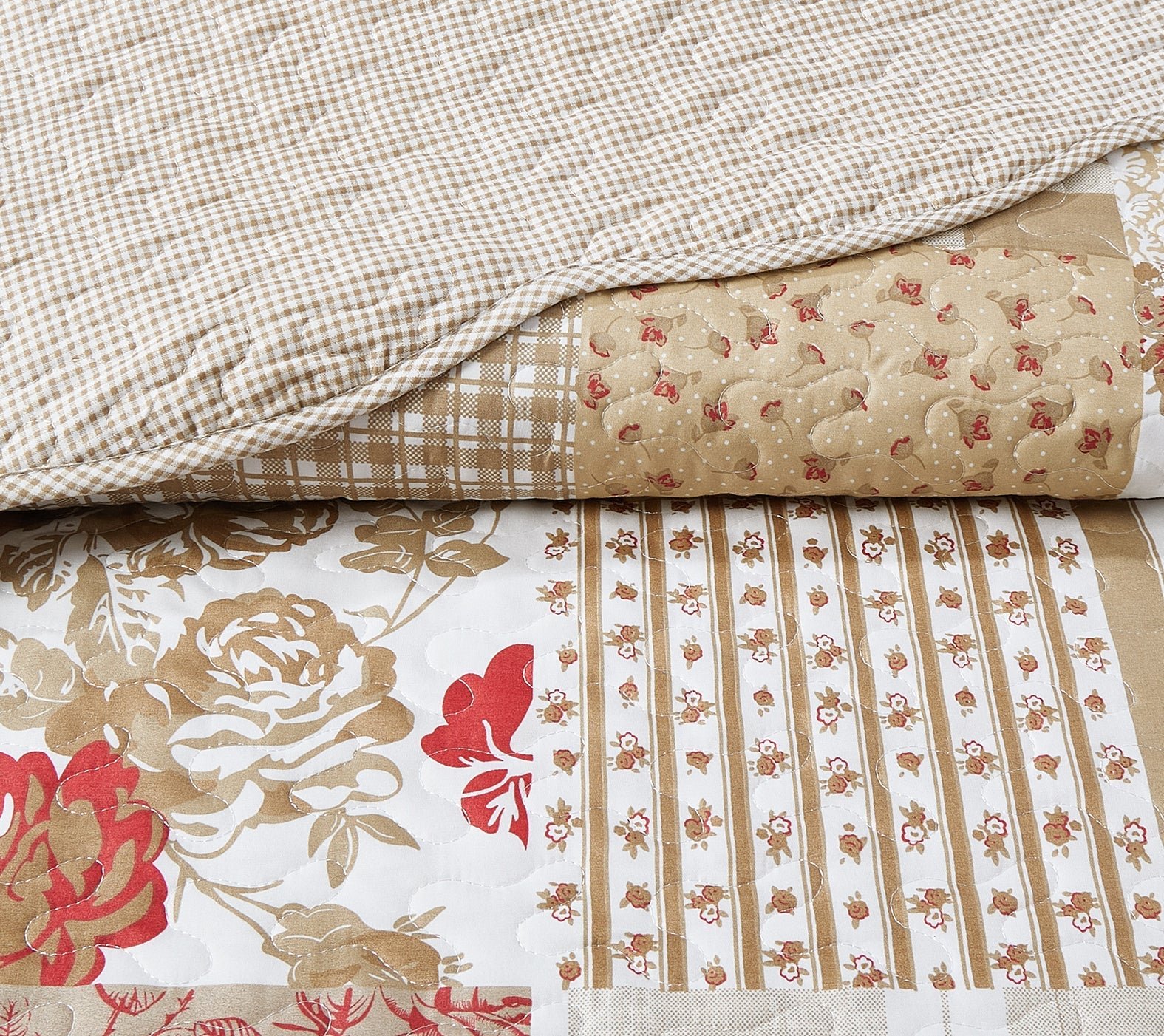 Luxury Quilted Patchwork Embroidered Bedspread Comforter with Pillow Case - Image 4