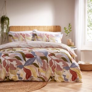 Furn Amarosa Abstract Reversible Duvet Cover Bedding Set Plaster