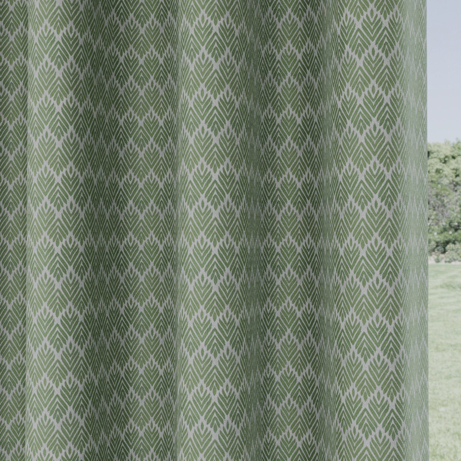 Aspen Thermal Ready Made Eyelet Blockout Curtains Green - Image 2